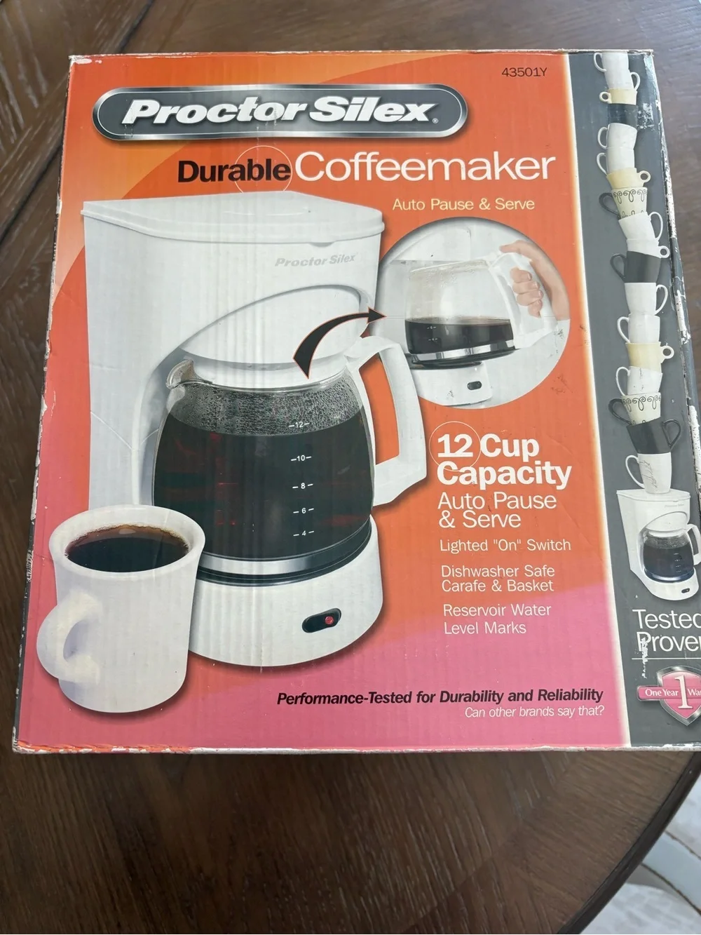 Proctor Silex Durable 12-Cup Coffeemaker - White